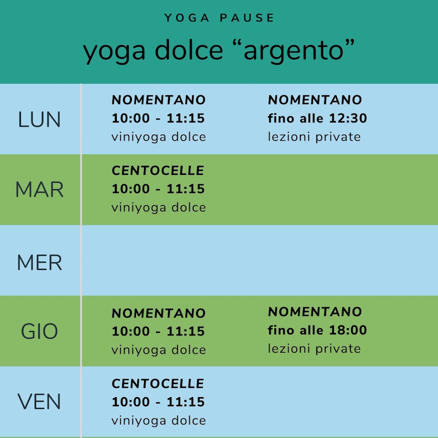 corsi yoga dolce roma terza età private